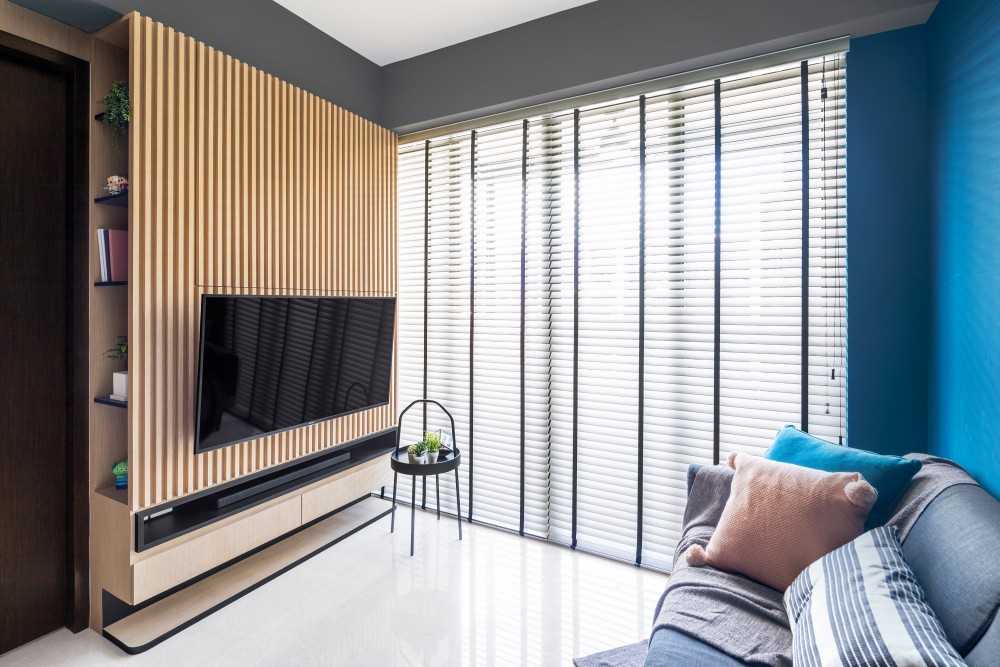 Modern Home Theatre with TV Console and Sofa