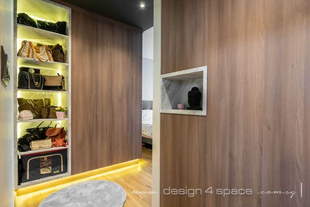 Modern Bedroom with Vinyl Flooring and Bay Window