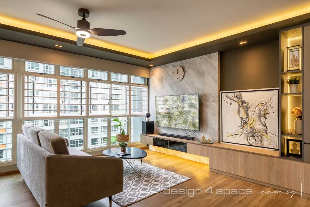 Modern Living Room with Feature Wall and Sofa