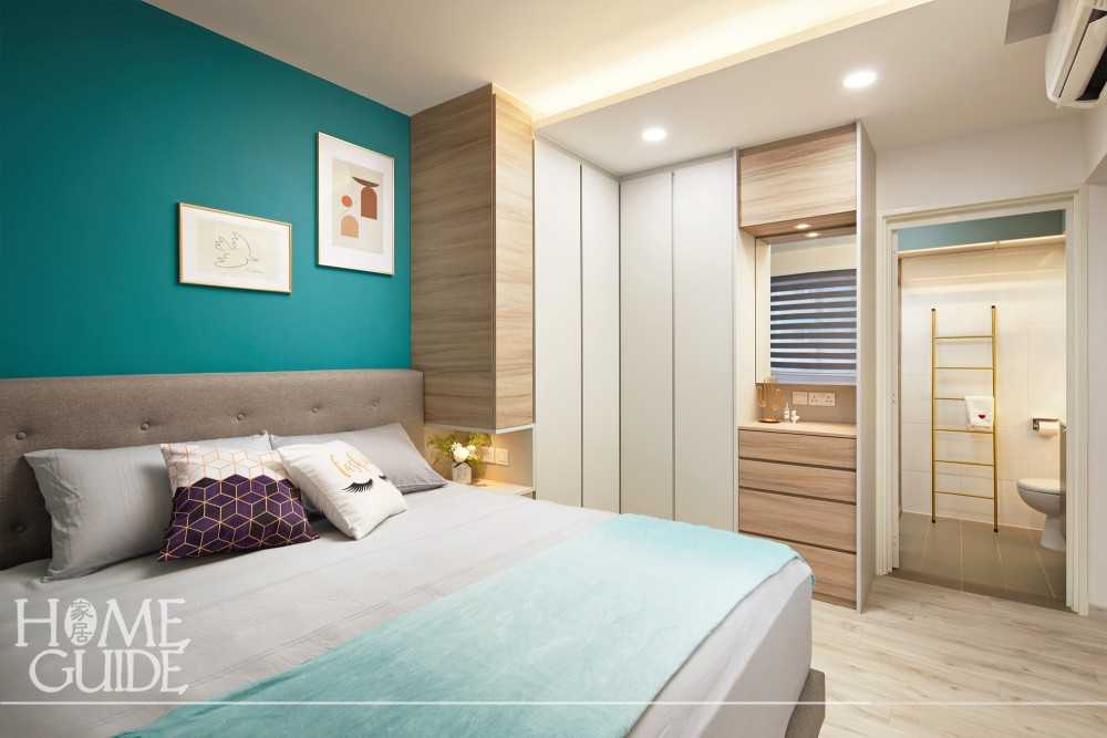 Modern Bedroom with Drop Light and Wardrobe