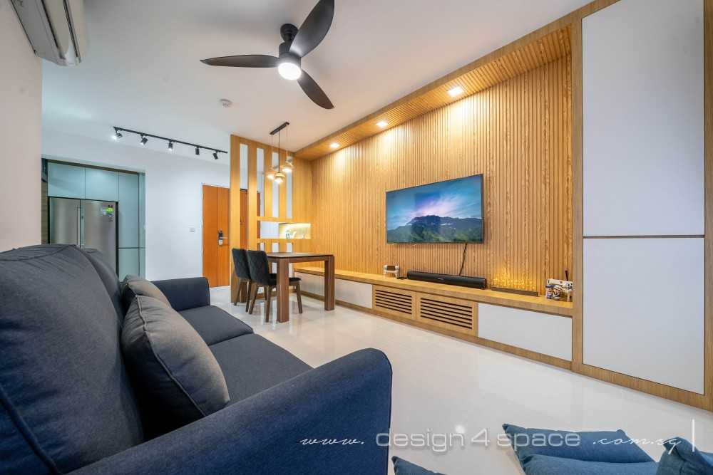 Contemporary Living Room with Feature Wall and Sofa