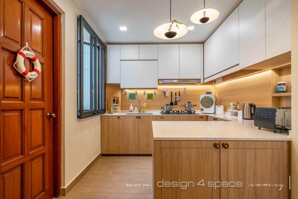 Modern Kitchen with Countertop and Vinyl Flooring