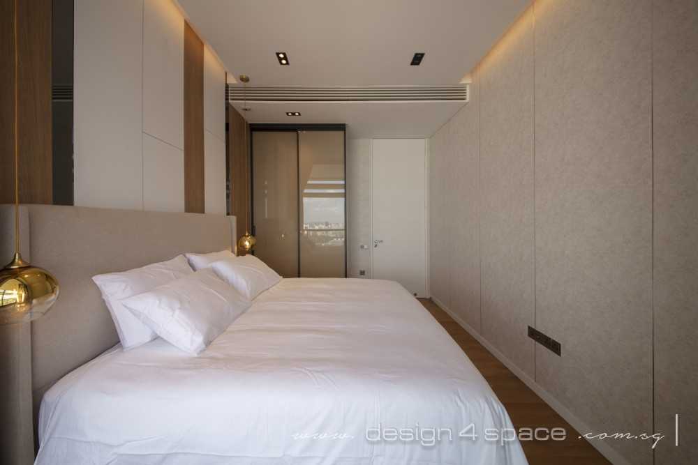 Modern Bedroom with Feature Wall and Drop Ceiling