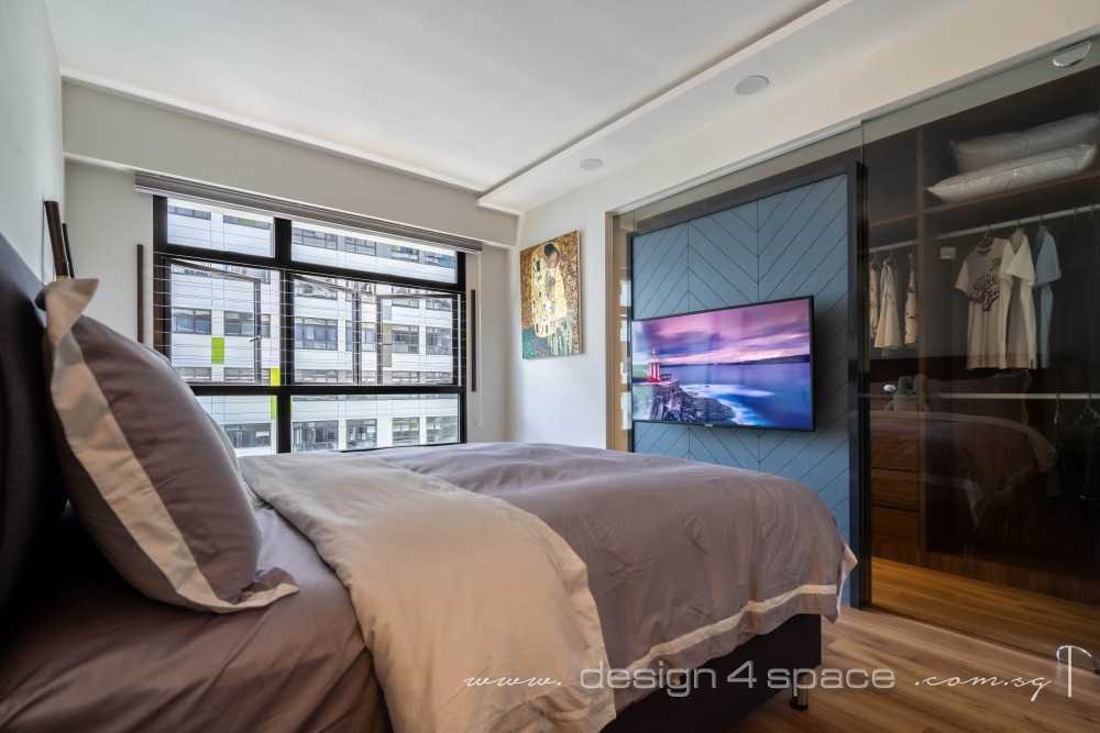 Modern Bedroom with Feature Wall and Cove Lighting