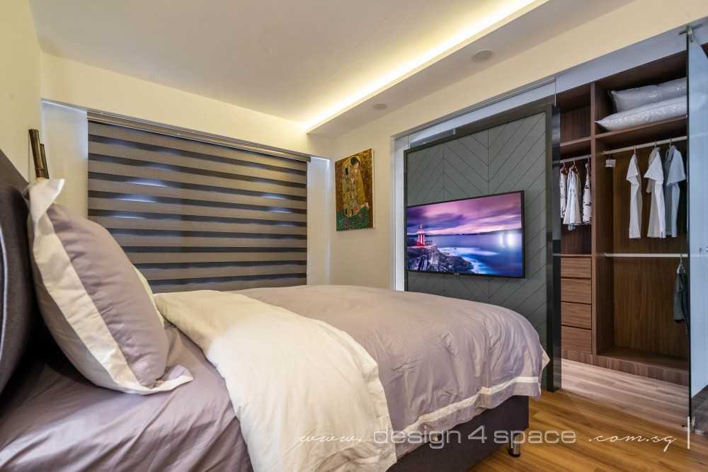 Modern Bedroom with Vinyl Flooring and Cove Lighting