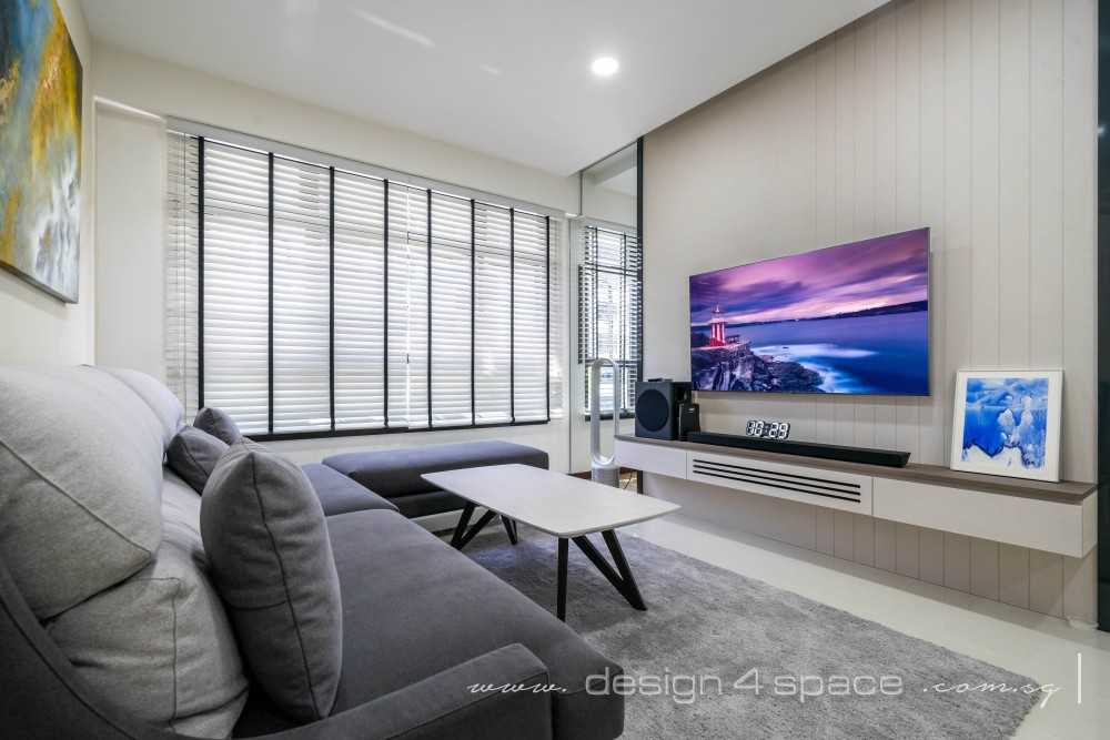 Modern Living Room with TV Console and Feature Wall