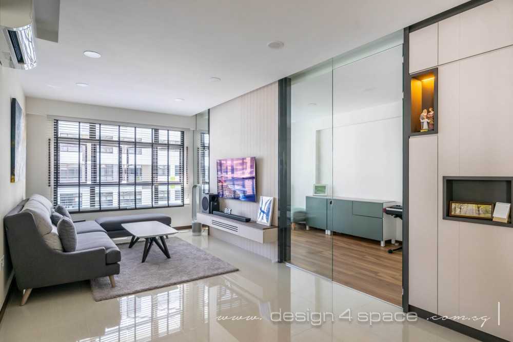 Modern Living Room with TV Console and Feature Wall