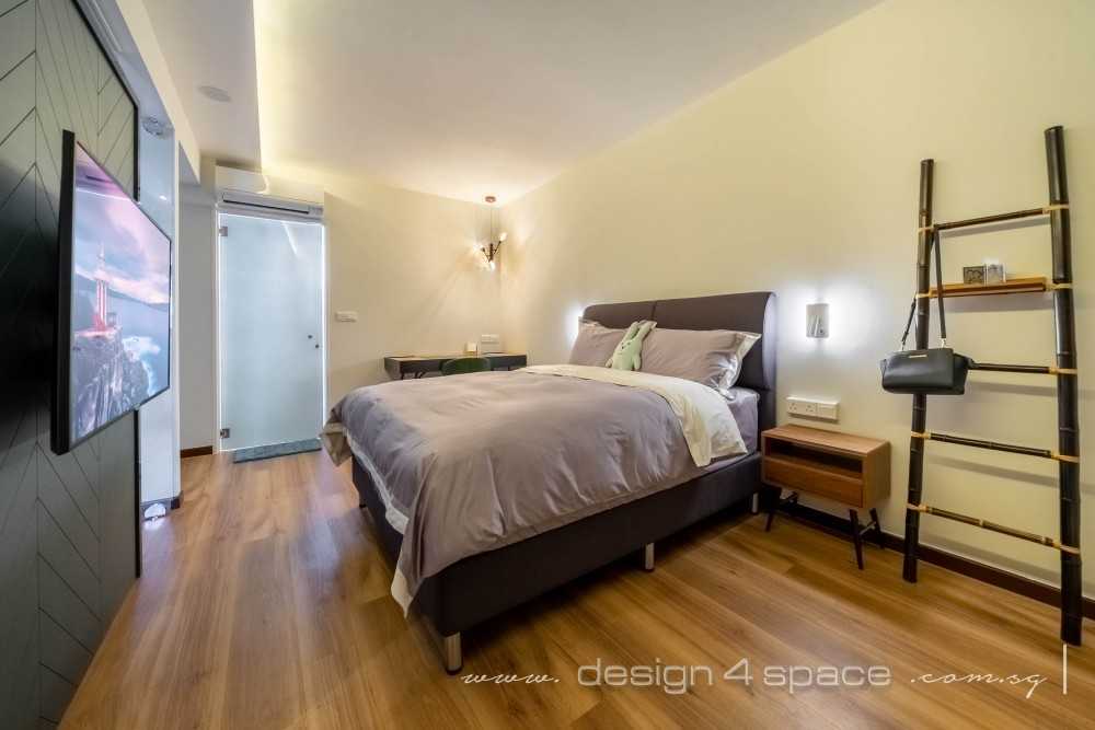 Modern Bedroom with Feature Wall and Wardrobe