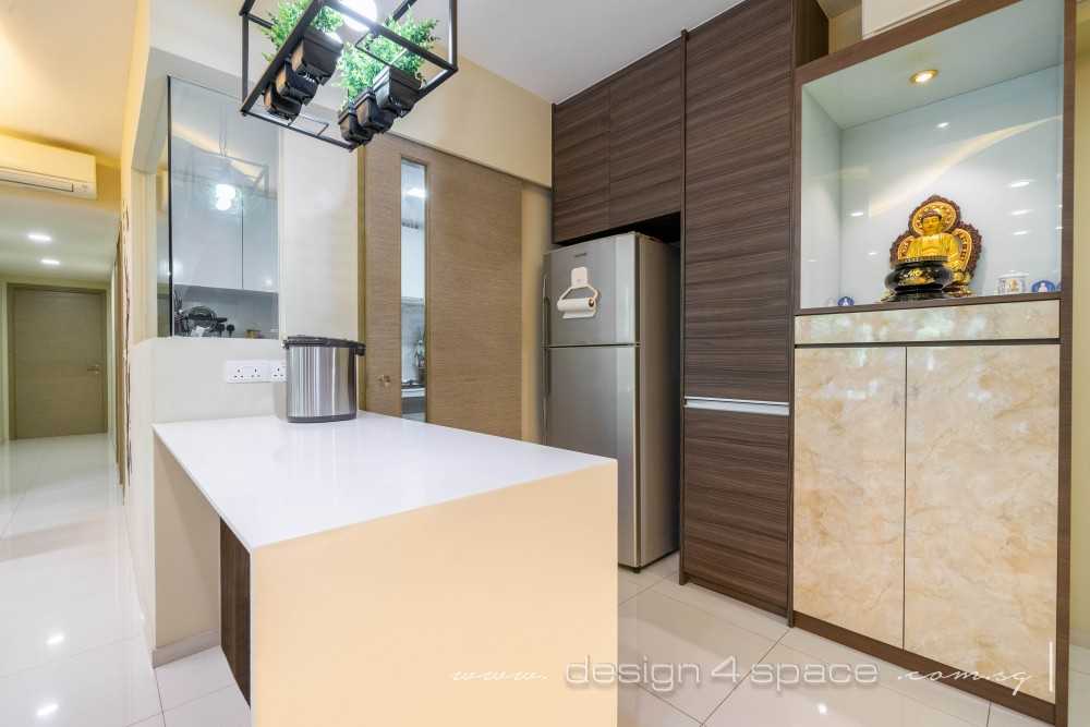 Modern Kitchen with Homogeneous Tiles and Breakfast Counter