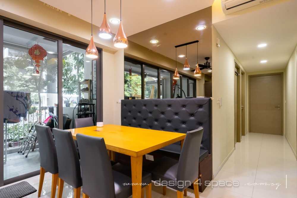 Modern Dining Room with Mirror and Ceiling Light