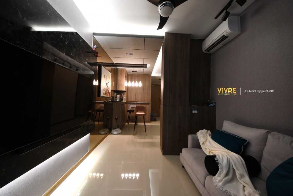 Modern Living Room with Countertop and TV Console