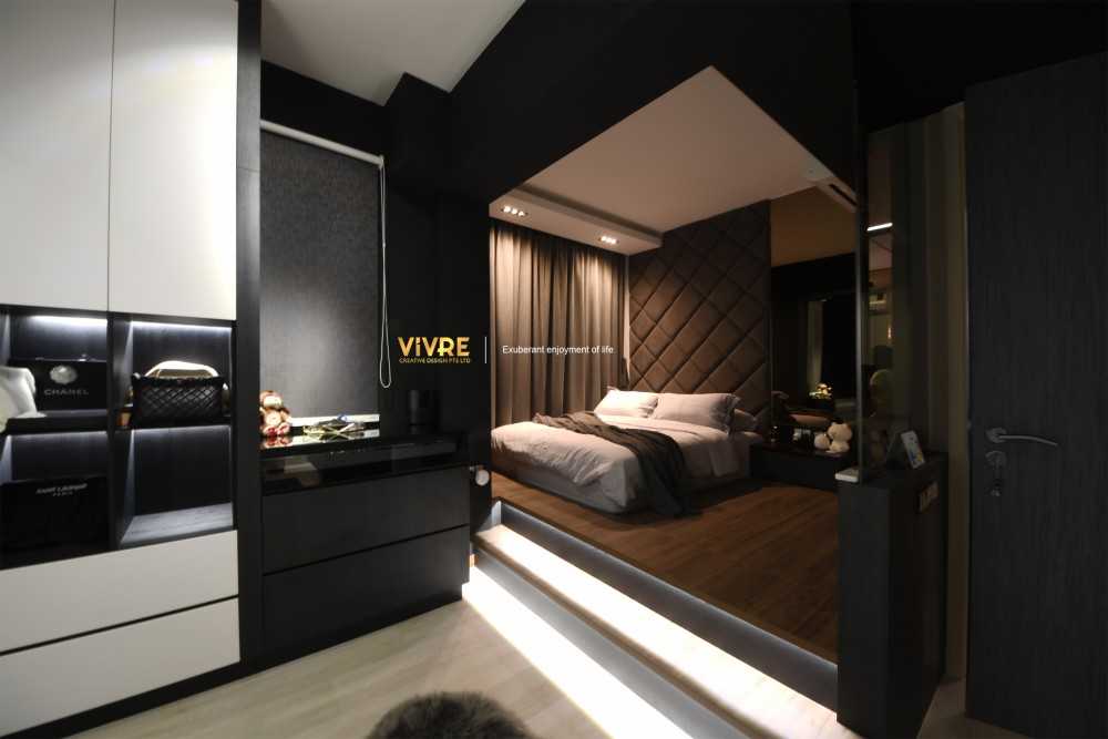 Modern Bedroom with Bookshelf and Platform Bed