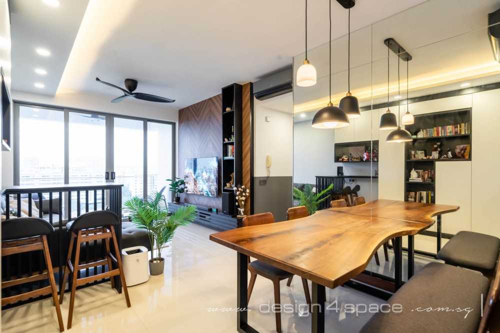 Modern Living Room with TV Console and Mirror