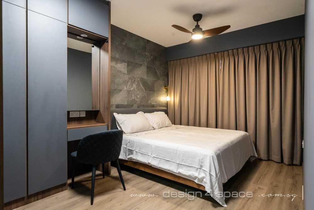 Modern Bedroom with Vinyl Flooring and Wood Flooring