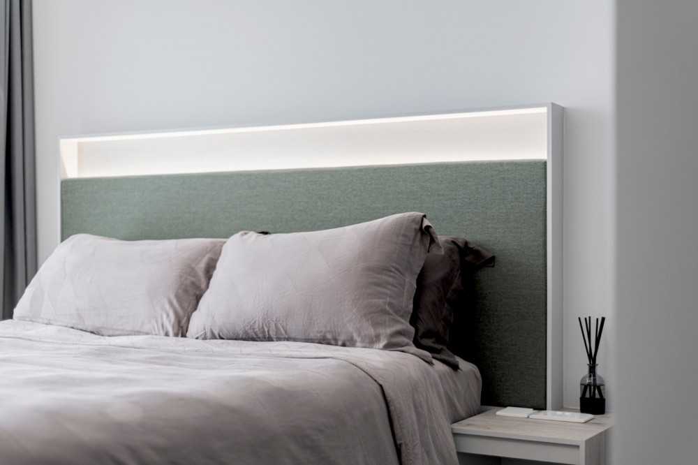 Modern Bedroom with Built-in Bed and Bedside Table