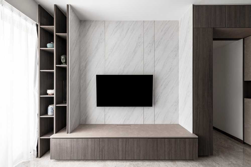 Modern Living Room with TV Console and TV