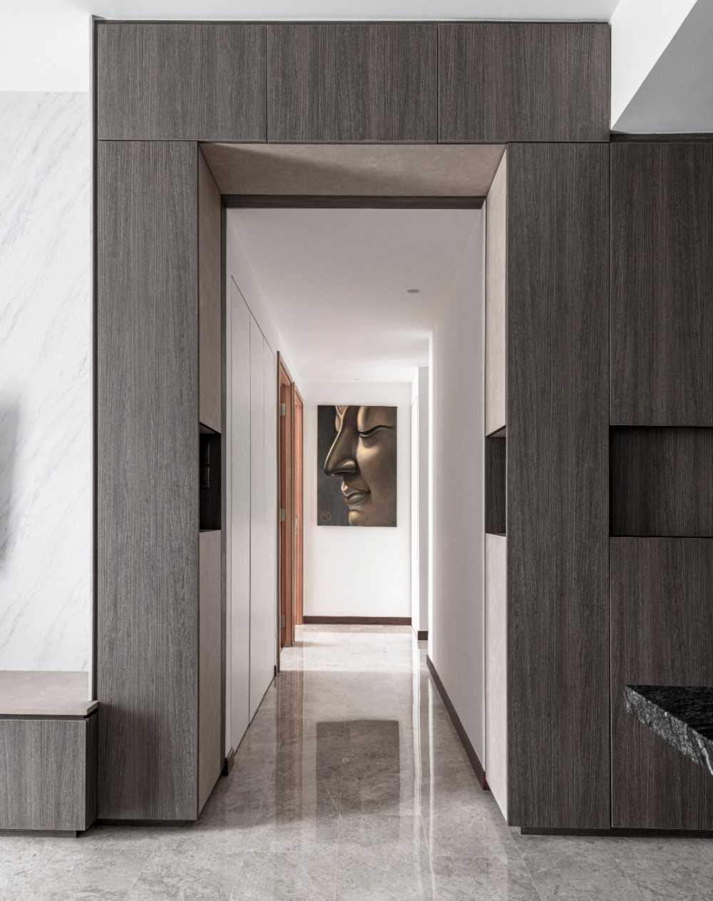 Modern Foyer with Artwork and Console Table