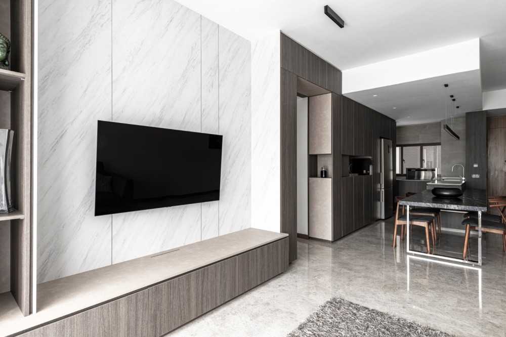 Modern Living Room with TV Console and TV