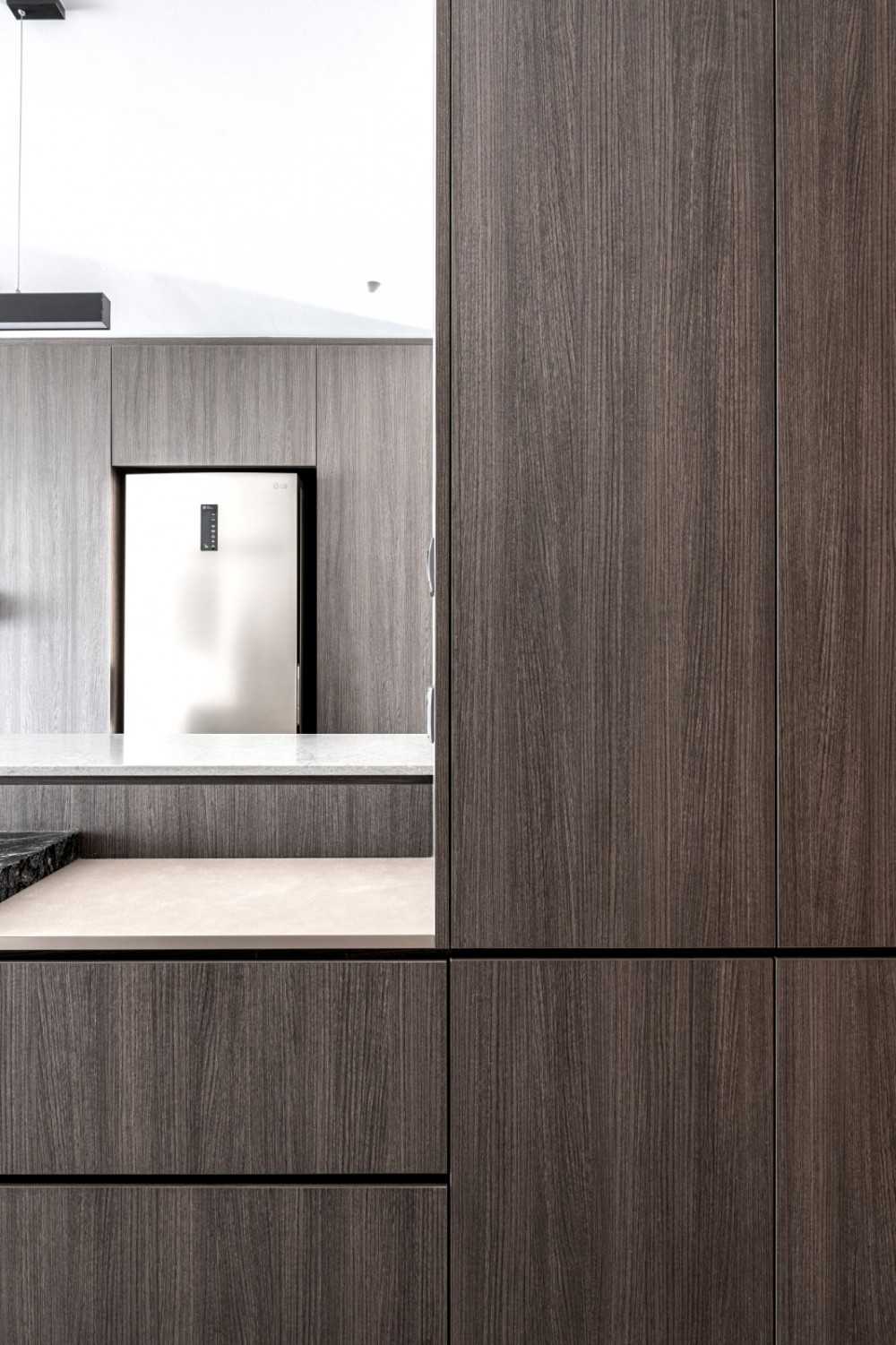 Modern Foyer with Storage Cabinets and Small Storage