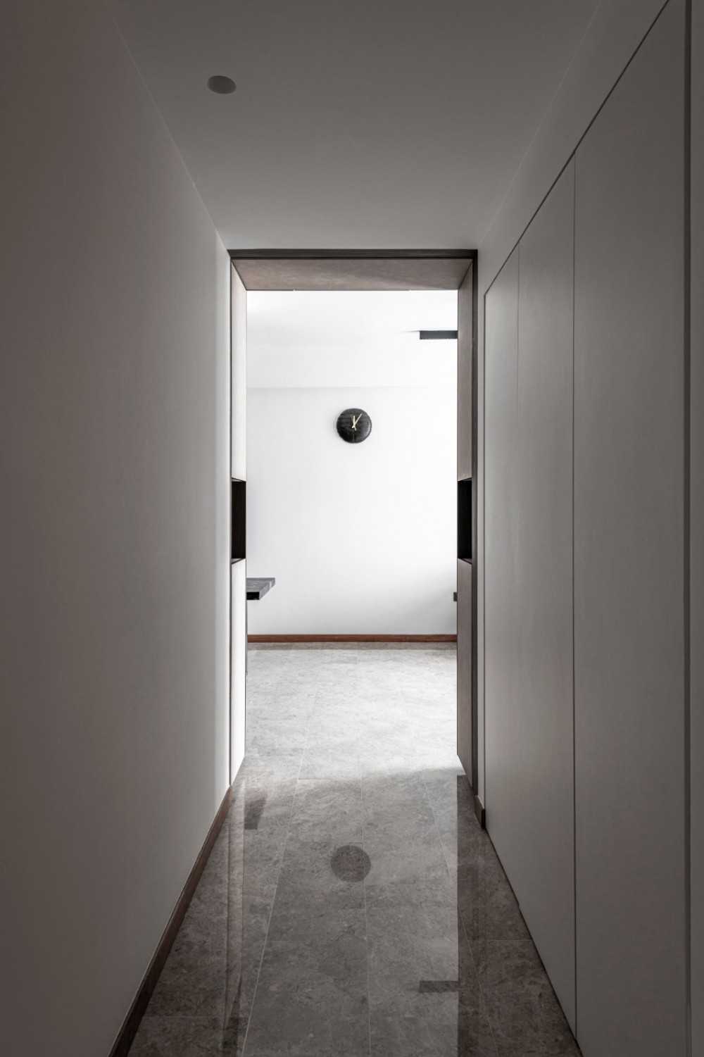Modern Foyer with Artwork and Console Table