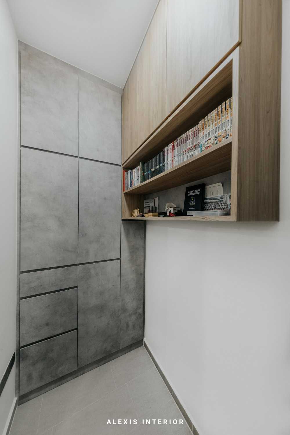 Contemporary Storeroom with Bookshelf and Wardrobe