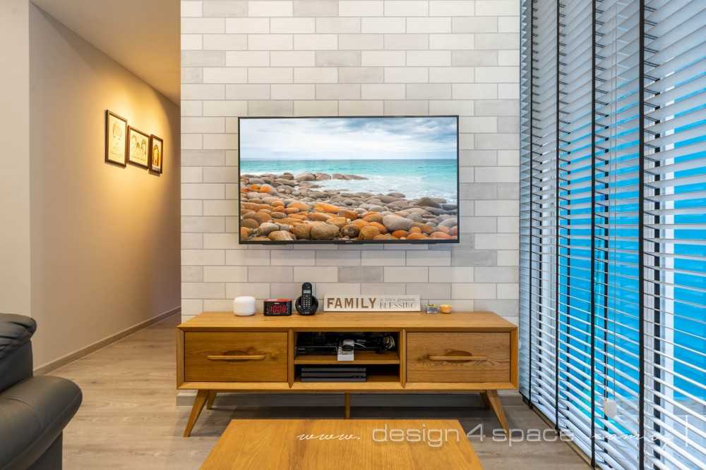 Modern Living Room with TV Console and Feature Wall