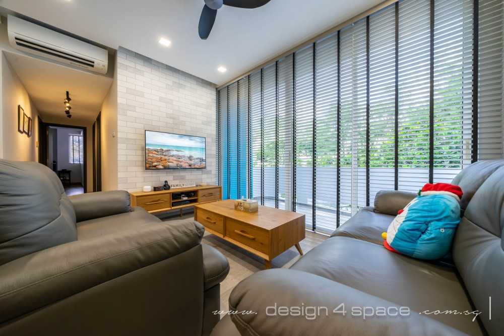 Modern Living Room with TV Console and Feature Wall