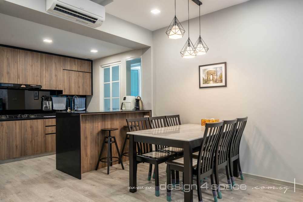 Modern Kitchen with Vinyl Flooring and Kitchen Window