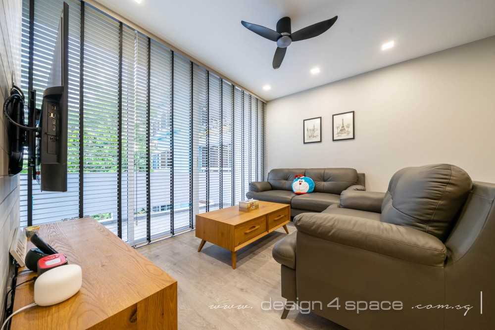 Modern Living Room with TV Console and Feature Wall