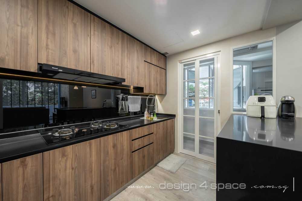 Modern Kitchen with Vinyl Flooring and Kitchen Window