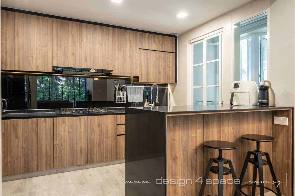 Modern Kitchen with Vinyl Flooring and Kitchen Window