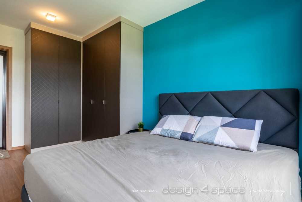 Contemporary Bedroom with Wood Flooring and Wardrobe