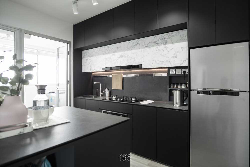 Minimalist Kitchen with Countertop and Vinyl Flooring