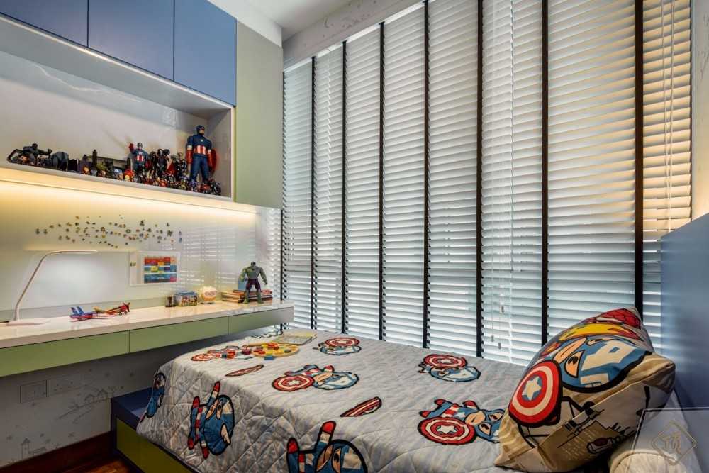 Modern Kids Room with Bookshelf and Toys