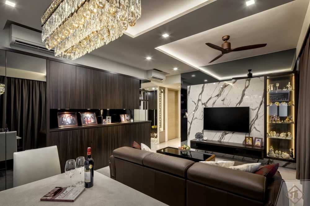 Modern Living Room with TV Console and Sofa