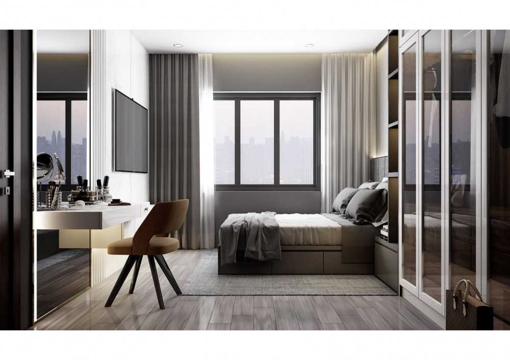 Modern Bedroom with Wardrobe and Built-in Bed