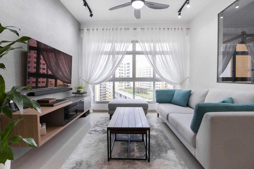 Modern Living Room with TV Console and Coffee Table