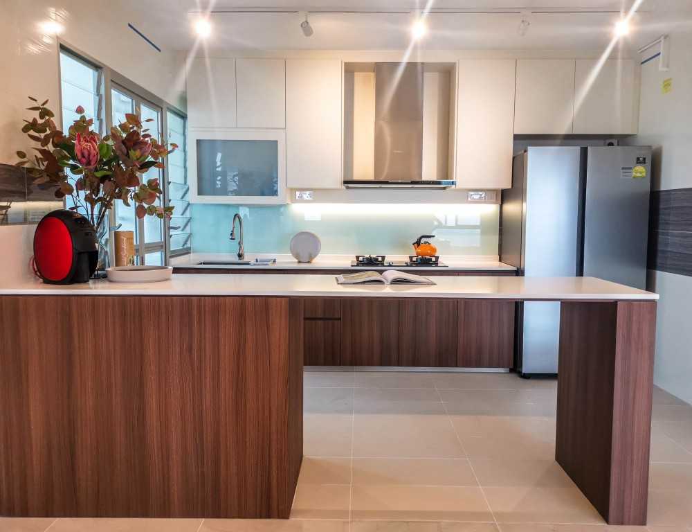 Industrial Kitchen with Countertop and Kitchen Window