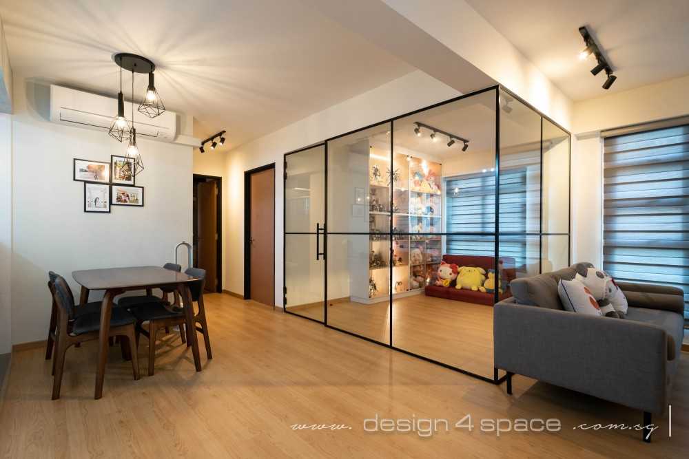 Scandinavian Dining Room with Downlights and Dining Table