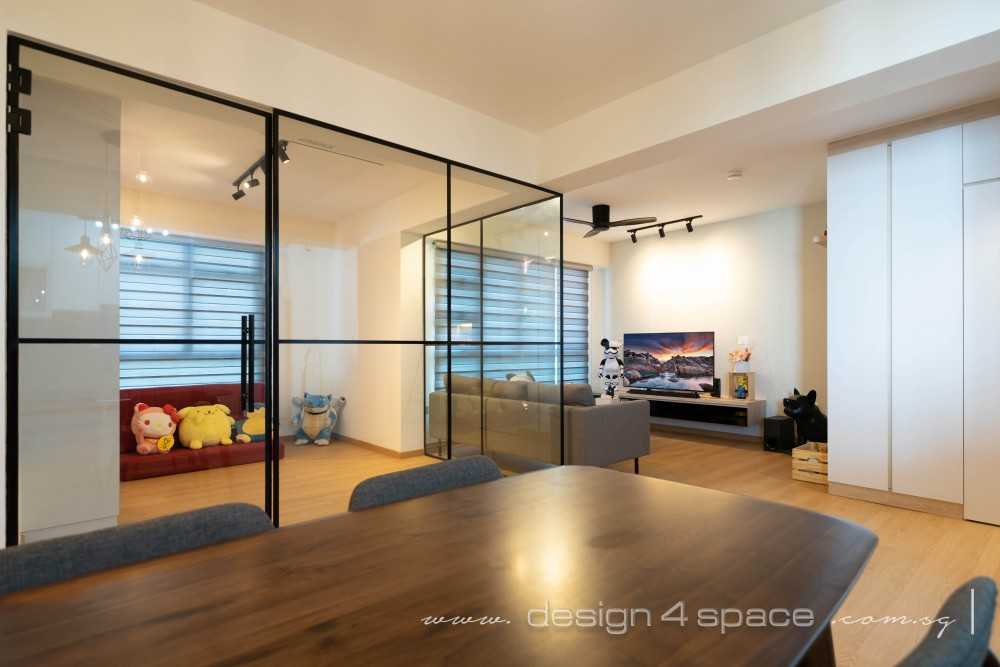 Scandinavian Living Room with TV Console and Cove Lighting