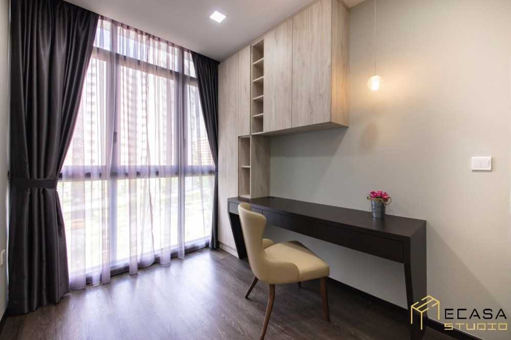 Modern Study with Bookshelf and Desk Chairs