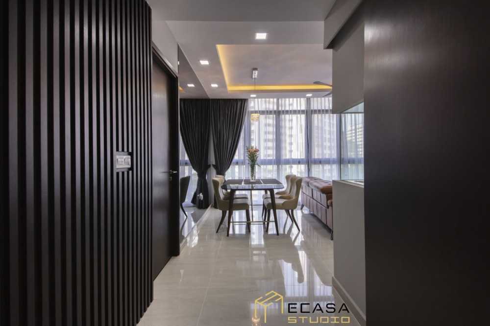 Modern Foyer with Artwork and Console Table