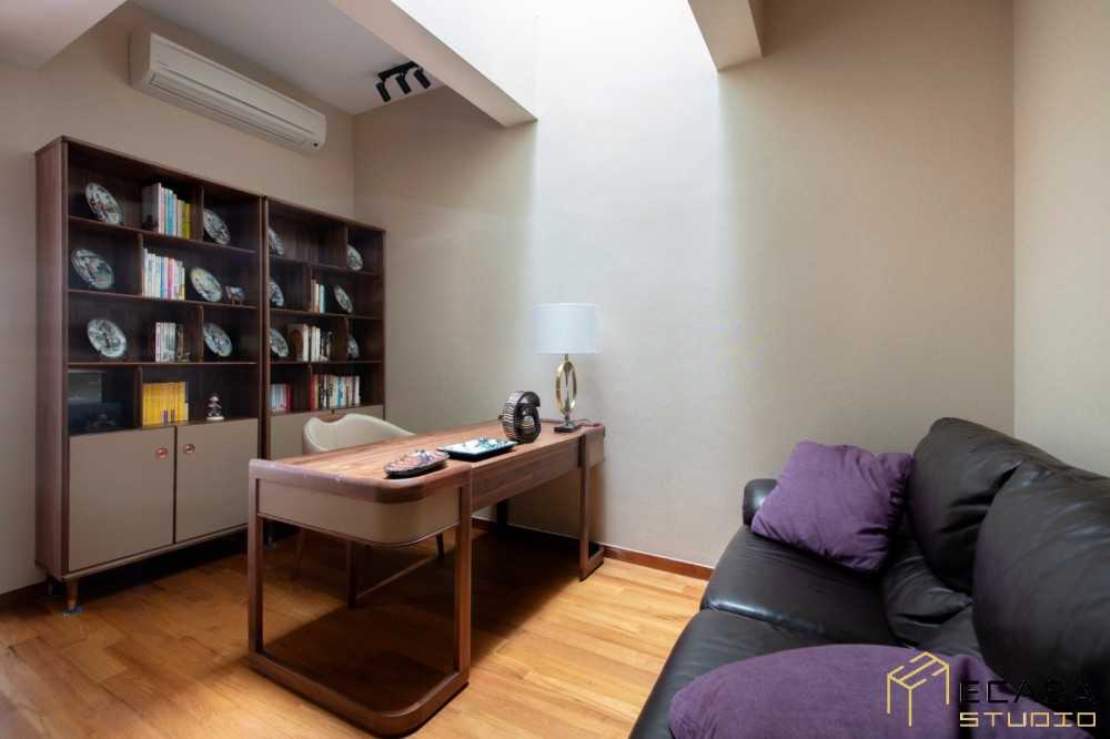 Modern Study with Bookshelf and Desk Chairs
