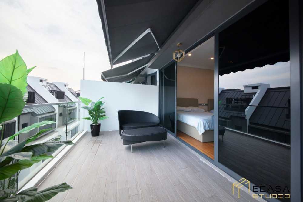 Modern Balcony with Outdoor Chairs and Houseplants
