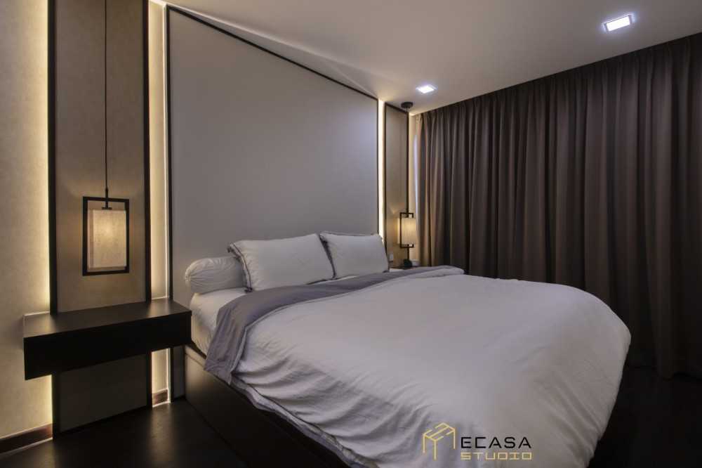 Modern Bedroom with Bed and Lighting