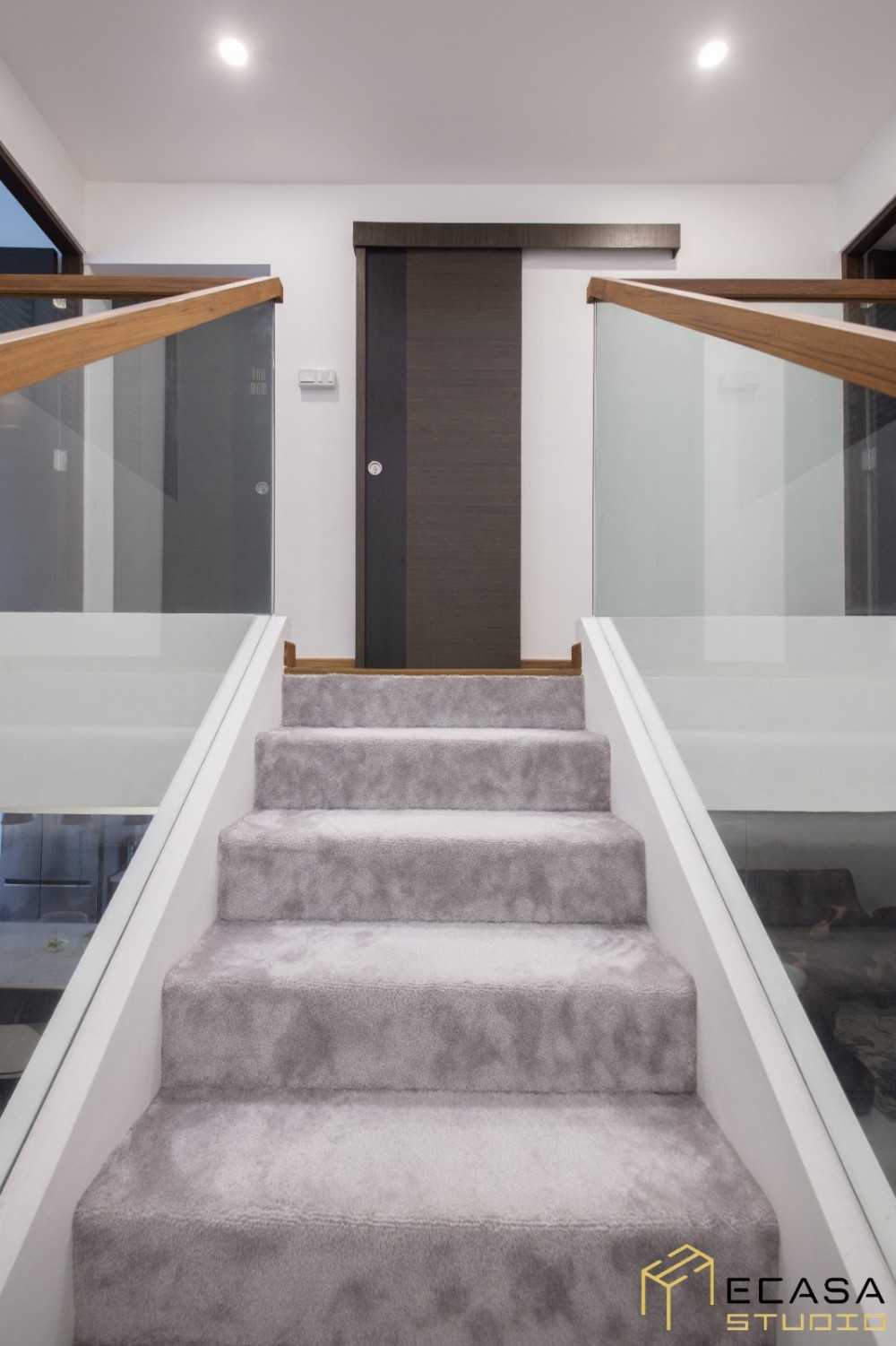 Minimalist Hallway with Artwork and Paintings