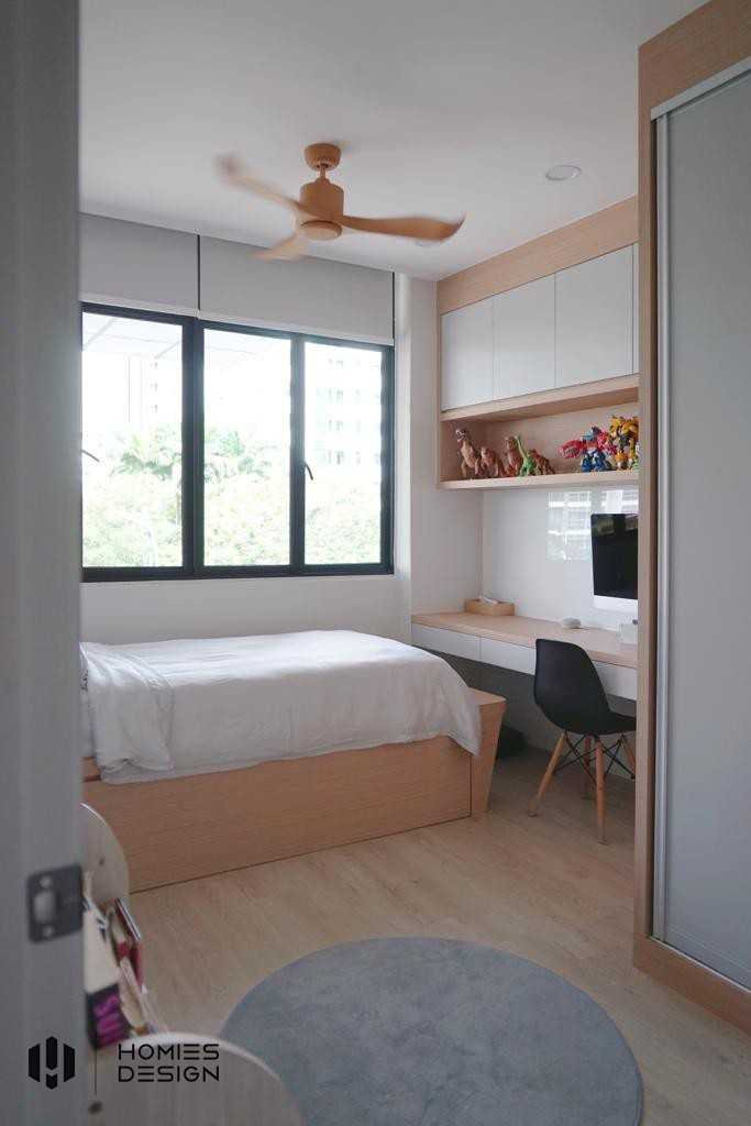 Minimalist Bedroom with Granite Floor and Marble Floor