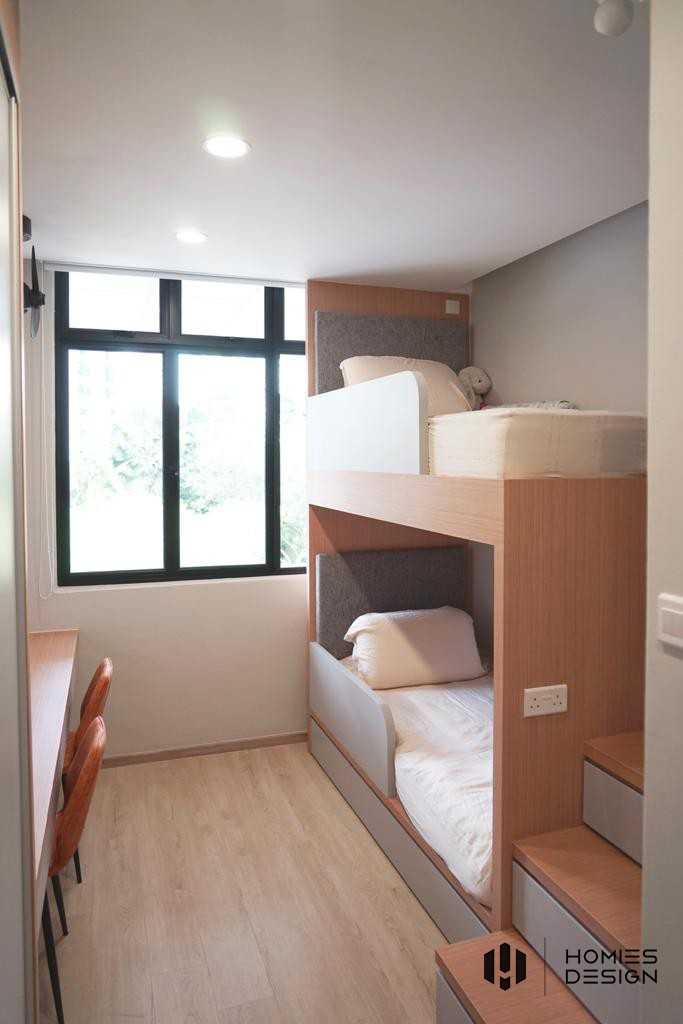 Minimalist Bedroom with Bookshelf and Platform Bed