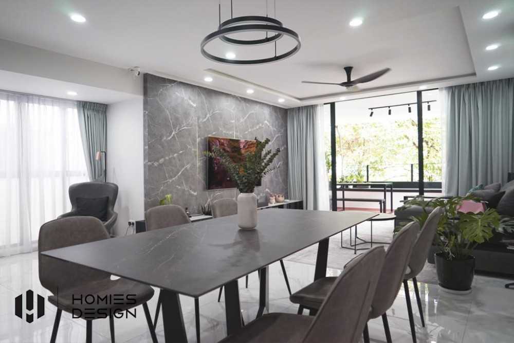 Minimalist Dining Room with Dining Table and Lighting