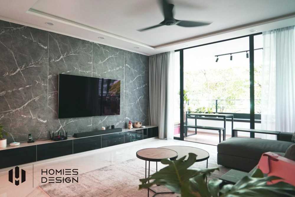 Minimalist Living Room with Bookshelf and Sofa